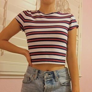 H&M striped crop top